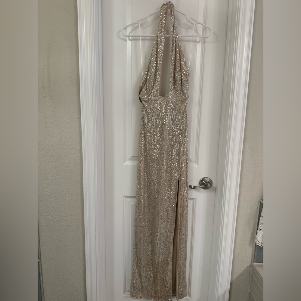 Hello Molly Champagne Sequin Dress